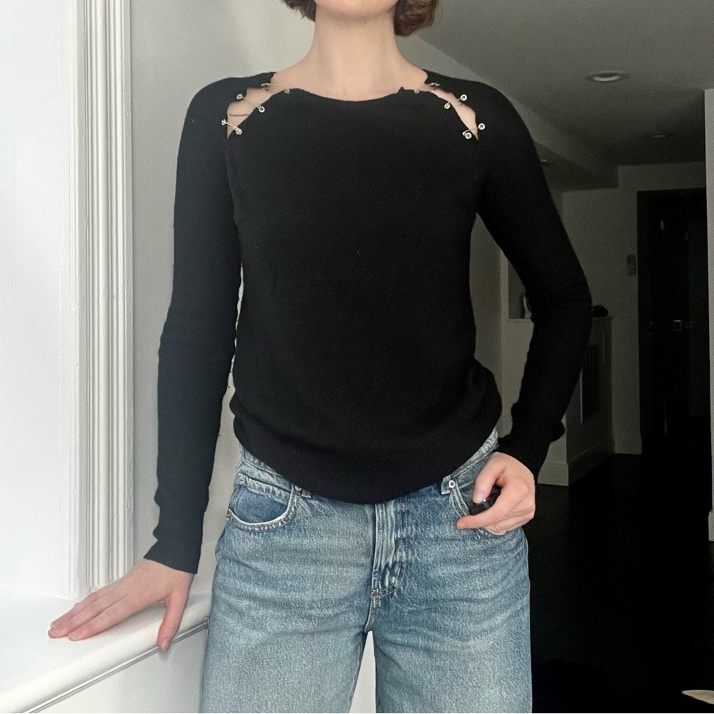 The Kooples pin detail cashmere/wool sweater